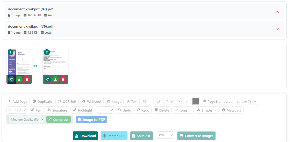 Organize PDF pages visually